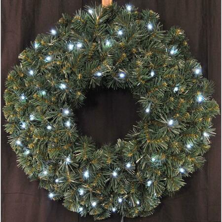 QUEENS OF CHRISTMAS 2 ft. Pre-Lit LED Sequoia Christmas Wreath, Pure White GWSQ-02-LPW